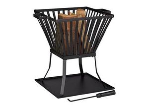 relaxdays Feuerkorb XL schwarz