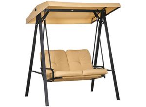 Outsunny Hollywoodschaukel 3-Sitzer Gartenschaukel mit verstellbarem Sonnendach