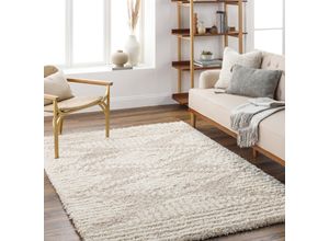 Hochflor-Teppich LIVABLISS "TUZLA", beige, B:160cm H:52mm L:220cm, Kunstfaser, Teppiche, Flauschig, Langflor, Weich, Boho Wohnzimmerteppich, Beige