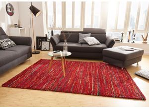 Hochflor-Teppich HANSE HOME "Chic" Gr. 6, rot, B:200cm H:30mm L:290cm, Kunstfaser, Teppiche, Shaggy, Weich, Flauschig, Flokati, Meliert, Wohnzimmer, Schlafzimmer