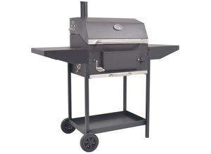 Holzkohlegrill Smoker Mit Ablage Schwarz Weiß