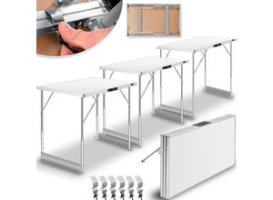 KESSER® Multifunktionstisch Profi 3- teilig, 100 x 60 cm, Tapeziertisch 30kg Tragkraft je Tisch Mit Ausziehfunktion Klapptisch Flohmarktisch Beistelltisch Mehrzwecktisch Campingtisch höhenverstellbar