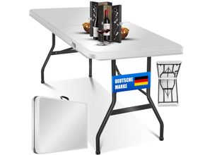 KESSER® Buffettisch Tisch klappbar Kunststoff 183x76 cm Campingtisch Partytisch Klapptisch Gartentisch für Garten, Terrasse und Balkon zusammenklappbar 8 Personen inkl. Tragegriff und Cover