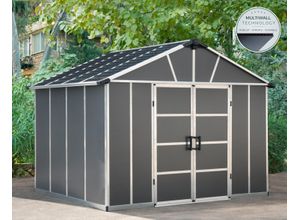 Gerätehaus PALRAM - CANOPIA "Yukon", grau, Aluminium, Kunststoff, Polycarbonat (PC), Gerätehäuser, mit lebenslang widerstandsfähigen Wandpaneelen