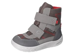 Winterstiefel RICOSTA "Uki WMS: weit", Kinder, Gr. 28, grau (grau, rot), Lederimitat, Textil, casual, Schuhe, Klettstiefel, Snowboots, Kindergartenschuh mit Warmfutter