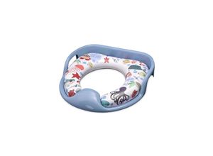 Lorelli Toilettensitz weich, Handgriffe, gepolstertes Sitzkissen, Spritzschutz blau