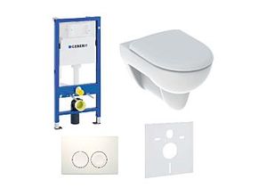 Geberit Duofix Basic WC Komplettset mit Geberit Renova WC und WC-Sitz, mit Delta 25 Betätigungsplatte