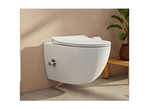 Vitra Aquacare Sento WC Set 7748B003-6206 Flush 2.0 WC mit Bidetfunktion, mit Armatur, ohne Elektroanschluss