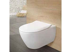 Villeroy & Boch Subway 2.0 & ViConnect Komplett-Set, WC spülrandlos, weiß Ceramicplus, mit WC-Sitz