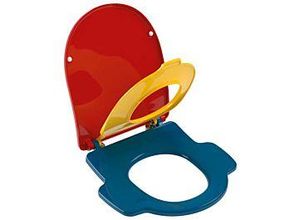 Villeroy und Boch O.novo kids WC-Sitz 8M12619C mit Deckel, für Kinder, Scharniere Edelstahl, Ocean Blue/Sunshine Yellow/Cherry Red