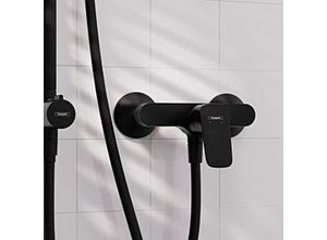 hansgrohe Logis Einhebel-Brause-Armatur 71600670 mattschwarz, Aufputz, 1 Verbraucher