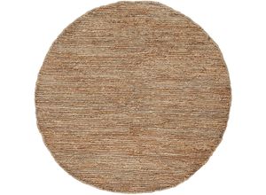 Teppich CARPETFINE "Nala Juteteppich Naturfaser", beige, H:9mm Ø:150cm, Jute, Teppiche, wendbar, aus 100% Jute, in vielen Größen und Formen, quadratisch, rund