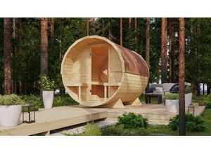 Fasssauna Fasshaus Libo 2 + 9 KW Ofen mit integrierter Steuerung - Made in Germany