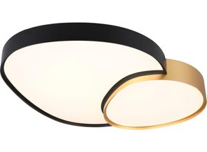 TRIO LEUCHTEN LED Deckenleuchte "RISE, LED Deckenlampe 45W 5300 Lumen warmweiß bis kaltweiß 2700-6500K", gold, 1 flammig, H: 11,5cm,, Lampen, Fernbedienung dimmbar Memoryfunktion Nachtlicht CCT Lichtfarbe wählbar