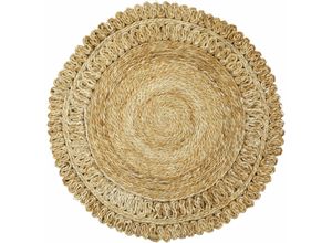 Sisalteppich CARPETFINE "Juteteppich Luca", beige (natur), H:13mm Ø:200cm, Jute, Teppiche, natürliches Pflanzenmaterial von Hand gewebt, Boho Style