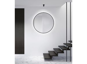 Produktbild LED-Lichtspiegel TALOS, schwarz (schwarz matt), Ø:100cm, Spiegel, rund, mit indirekter LED Beleuchtung in schwarz matt Ø 100 cm