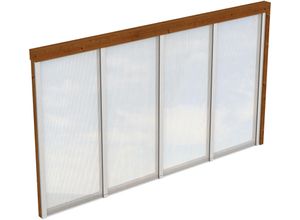 Carport-Seitenwand SKANHOLZ, braun (nussbaum), B:355cm H:200cm, Holz, Gartenhaus-Seitenwände, m. Polycarbonat, Wandanbau