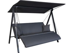 Hollywoodschaukel "Lounge Zip anthrazit", grau (dunkelgrau), B:210cm H:160cm T:145cm, Obermaterial: 100% Polyacryl, ANGERER FREIZEITMÖBEL, Hollywoodschaukeln, wetterfest
