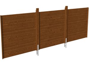 Carport-Rückwand SKANHOLZ, braun (nussbaum), B:550cm H:200cm, Holz, Gartenhaus-Seitenwände, aus Profilschalung