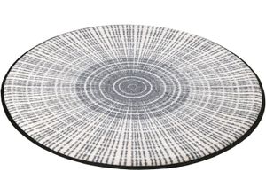 Teppich "Cascara" Gr. 44, grau, H:7mm Ø:145cm, Kunstfaser, WASH+DRY BY KLEEN-TEX, Teppiche, rutschhemmend, In- und Outdoor geeignet, waschbar, Wohnzimmer