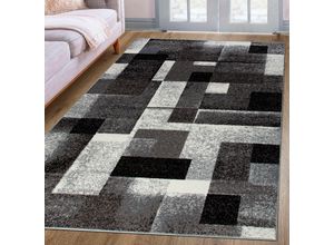 Teppich MY HOME "Corine" Gr. 8, grau, B:280cm H:9mm L:380cm, Obermaterial: 100% Polypropylen, Teppiche, mit besonders weichem Flor, Kurzflor, modernes Karo-Design, grafisch