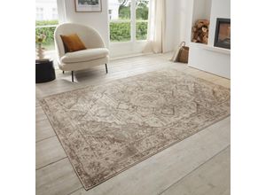 Teppich HANSE HOME "Sand", beige (creme,braun), B:160cm H:8mm L:235cm, Polypropylen (PP), Teppiche, Kurzflor, Läufer, Orient, Vintage, Wohnzimmer, Schlafzimmer, Esszimmer