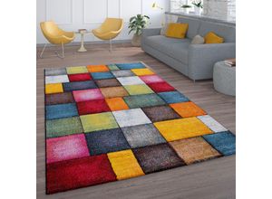 Teppich PACO HOME "Smaragd 753", bunt (mehrfarbig), B:200cm H:17mm L:290cm, Polypropylen (PP), Teppiche, Kurzflor, 3D-Design, mit Karo Muster, auch als Läufer erhältlich