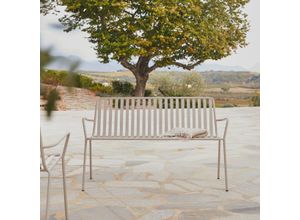 2-Sitzer-Gartenbank Gaby Cream aus Metall