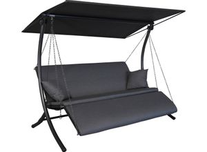 Hollywoodschaukel "Swing Zip anthrazit", grau (dunkelgrau), B:210cm H:160cm T:145cm, Obermaterial: 100% Polyacryl, ANGERER FREIZEITMÖBEL, Hollywoodschaukeln, wetterfest