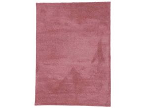 Hochflor-Teppich CARPETFINE "Silky", rosa, B:200cm H:20mm L:290cm, Mikropolyester, Teppiche, Shaggy, Langflor, uni, besonders weich, handarbeit