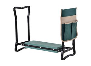 Kniebank Klappbarer Gartenhocker 2-in-1 Kniehilfe mit Werkzeugtasche EVA-Schaumstoff 58 x 28 x 49 cm
