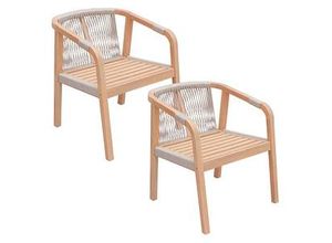 Garden Pleasure Gartenstühle BOGOTA beige, Holz, 2 St.