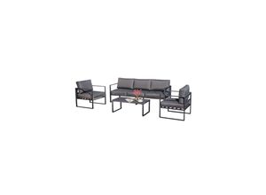Jet-Line Gartenmöbel Lounge Garten Möbel KRETA II anthrazit Aluminium