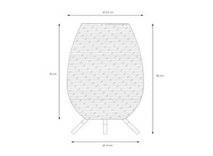 LED-Außentischleuchte Colin, Akku, 36 cm, natur