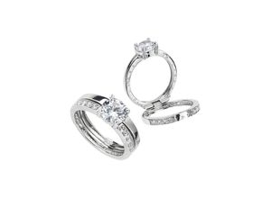 Fingerring FIRETTI "Schmuck Geschenk Silber 925 Silberring Schriftzug innen: In Liebe" Gr. 17, silber (silberfarben, kristallweiß), Fingerringe, Damen, 17, Silber 925 (Sterlingsilber), 5mm, mit Zirkonia (synth.)