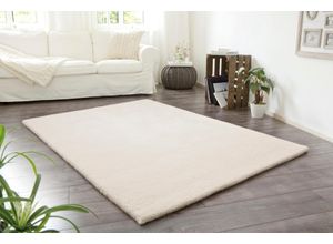 Wollteppich MY HOME "Punam" Gr. 32, beige (natur), B:70cm H:28mm L:140cm, Wolle, Teppiche, echter Berber aus Marokko, einfarbig, reine Wolle, handgeknüpft