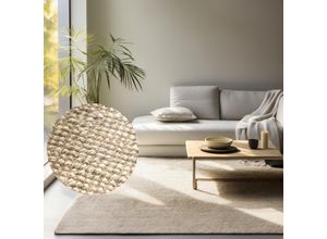 Teppich HANSE HOME "Jaipur Juteteppich, als Läufer und in Rund", beige (naturweiß), B:190cm H:10mm L:280cm, Jute, Teppiche, 100% Naturfaser, Nachhaltig, Wohnzimmer, Esszimmer, Schlafzimmer, GRS