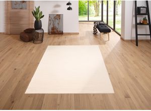 Wollteppich MY HOME "Malia" Gr. 1, beige (natur), B:60cm H:24mm L:90cm, Wolle, Teppiche, reine Wolle, echter Berber-Teppich, handgeknüpft