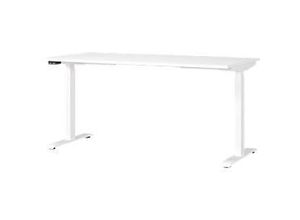 Produktbild Schreibtisch Porto, elektrisch höhenverstellbar, T-Fuß, B 1600 x T 800 x H 720-1200 mm, weiß/weiß + Memory-USB-Panel