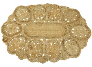 Sisalteppich CARPETFINE "Juteteppich Liam", beige (natur), B:160cm H:13mm L:230cm, Jute, Teppiche, natürliches Pflanzenmaterial von Hand gewebt, Boho Style