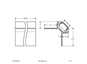 EVN APFL4 Alu-Fliesen-Eckprofil außen 200cmx3,8cm