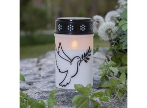 LED-Grablicht Dove, weiß/schwarz Kunststoff 12,5 cm Batterie
