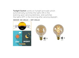 LED-Lampe E27 Globe 4W 2.200K amber Sensor