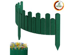 Beeteinfassung Rasenkante 100 cm lang Flexibler Gartenzaun Rollzaun Steckzaun Höhe 20cm Grün