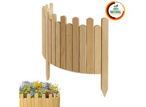 Beeteinfassung Rasenkante 100 cm lang Flexibler Gartenzaun Rollzaun Steckzaun Höhe 30 cm Natur