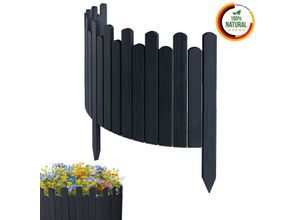 Beeteinfassung Rasenkante 100 cm lang Flexibler Gartenzaun Rollzaun Steckzaun Höhe 40 cm Anthracit
