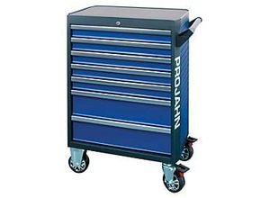Werkstattwagen PROJAHN GALAXY, Stahlblech, 7 Schubladen, bis 450 kg, abschließbar, Blau/Anthrazit