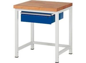 Werkbank Serie 8001, stationär, mit Schublade, B 750 x T 700 X H 840 mm