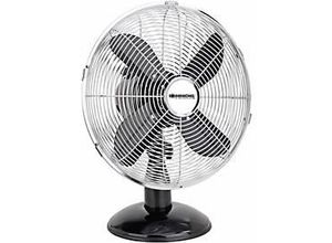 Tischventilator Metal Black 12", 35 W, 3 Geschwindigkeiten, schwenkbar, Schwarz/Chrom