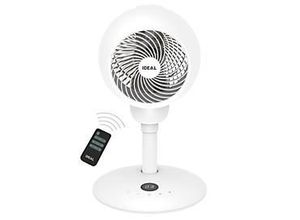Tischventilator IDEAL FAN1, als Standventilator nutzbar, 4 Ventilationsstufen, Oszillation 90/60°, Timer, Fernbedienung, Ø 310 x H 532-905 mm, weiß